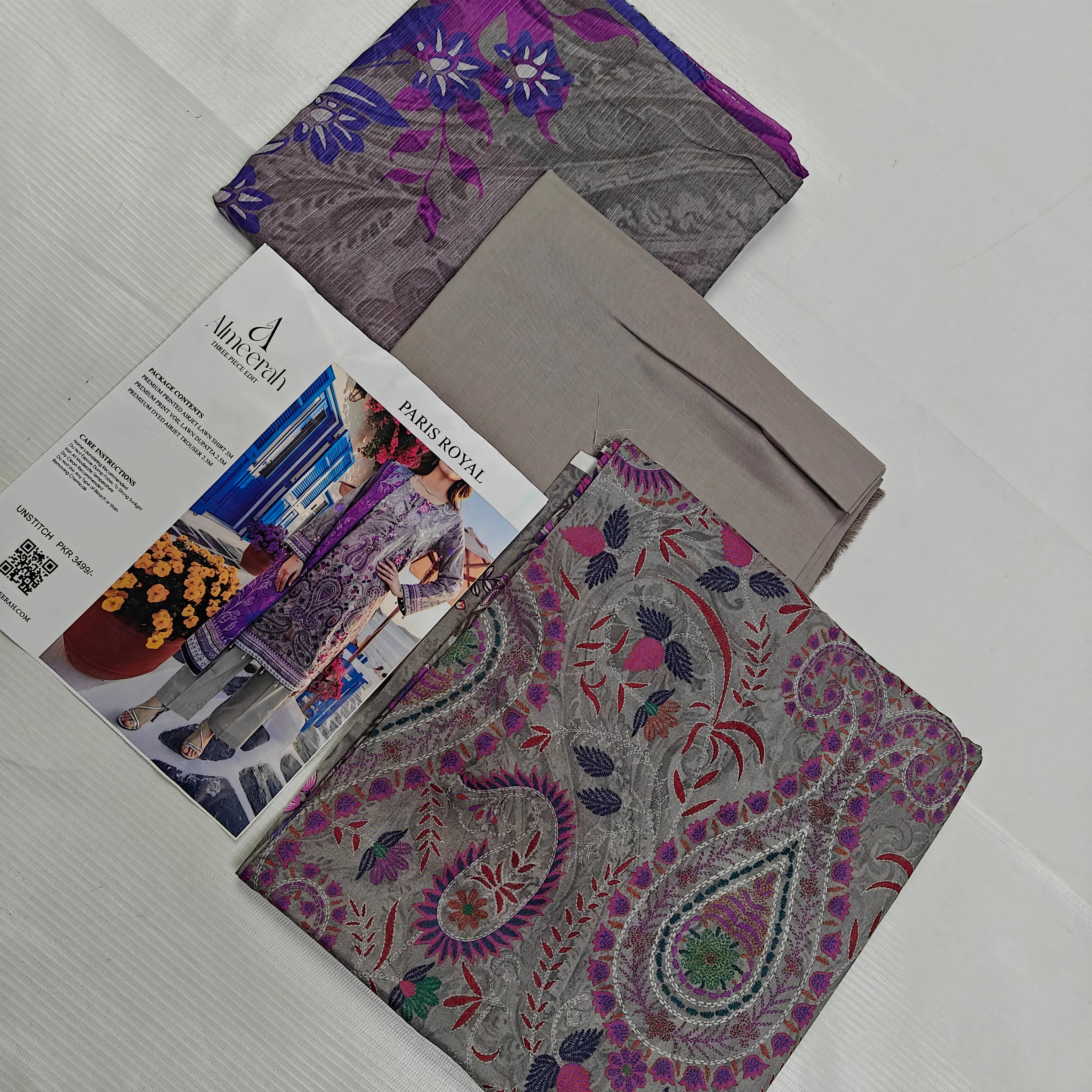 Almeerah Printed Lawn 3PC Memon Clothes